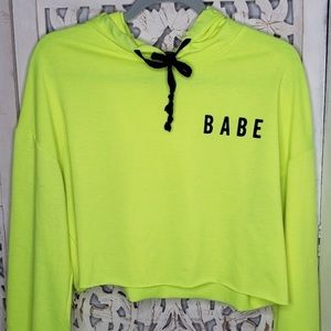 Neon Babe Crop Hoodie